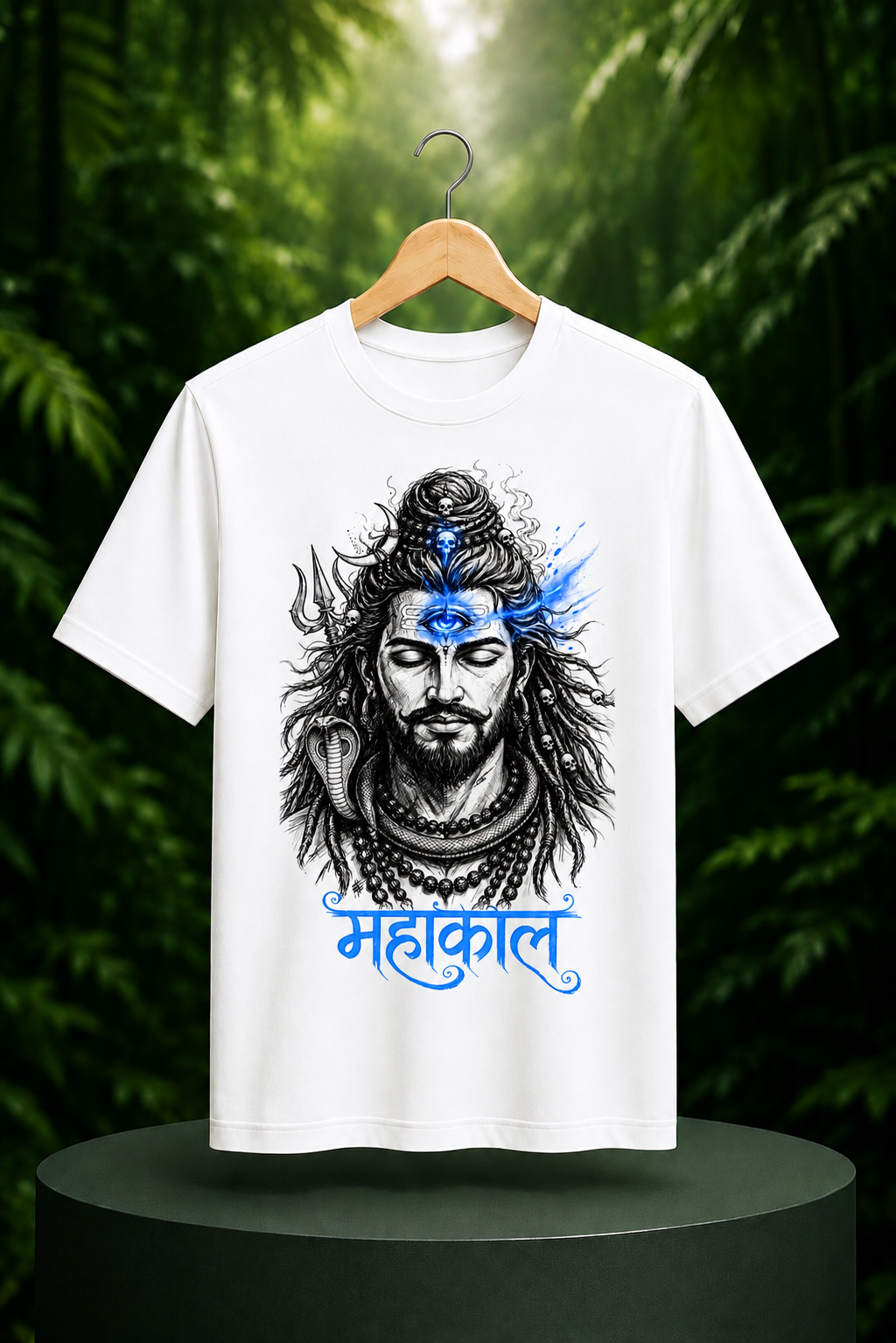 Mahakal — Powerful Shiva Third Eye & Trishul Artwork — Unisex Classic Fit Graphic Tee — 100% Bio Washed Premium Cotton T-Shirt