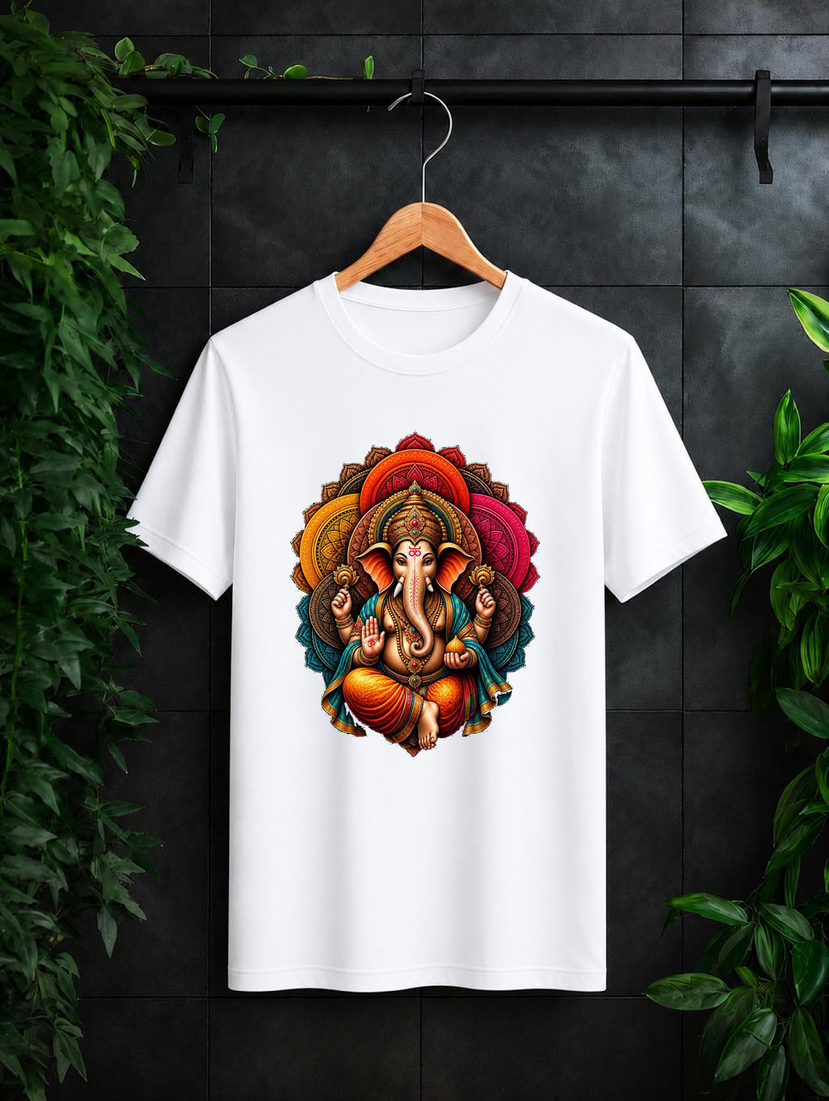 Divine Ganesha Mandala – शुभता, शक्ति और समृद्धि | Unisex Classic Fit Graphic Tee - 100% Bio-Washed Premium Cotton T-Shirt