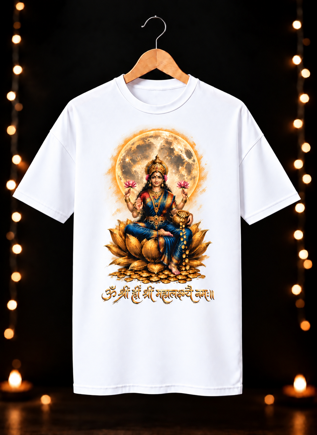 ॐ श्रीं ह्रीं श्री महालक्ष्म्यै नमः॥ Goddess Lakshmi - Unisex Classic Fit - 100% Bio-washed Premium Cotton T-Shirt