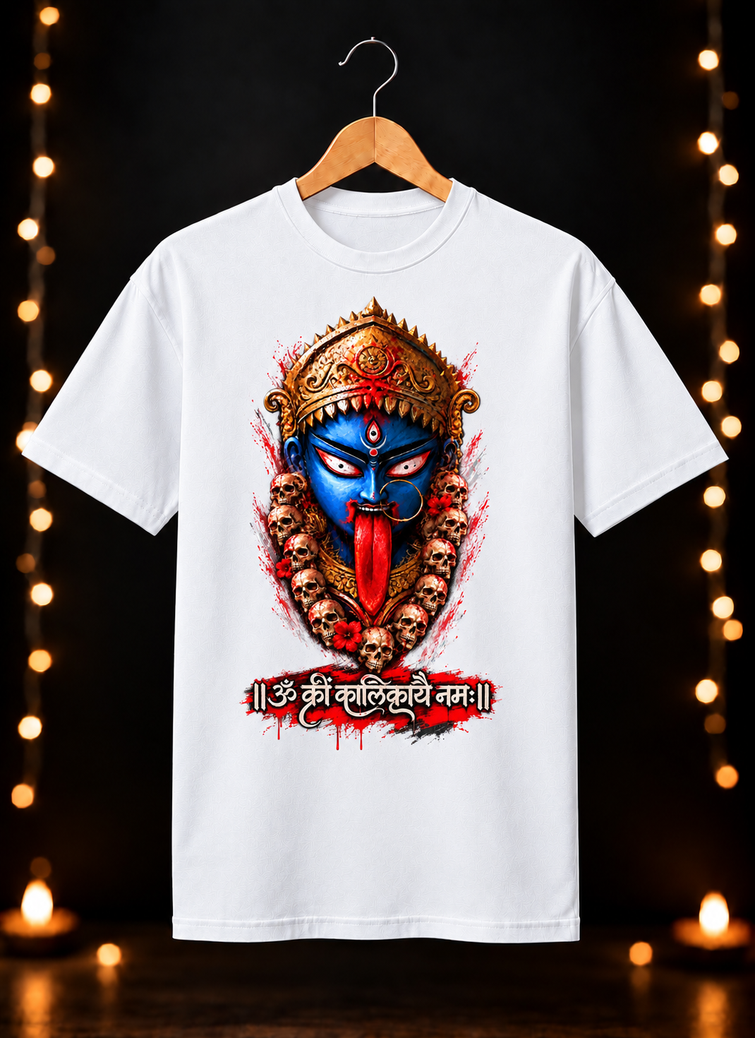 नवरात्रे Exclusive Art - Jai Maa Kali - Fierce Mahakali शक्ति - Unisex Classic Fit - 100% Bio-Washed Premium Cotton T-Shirt