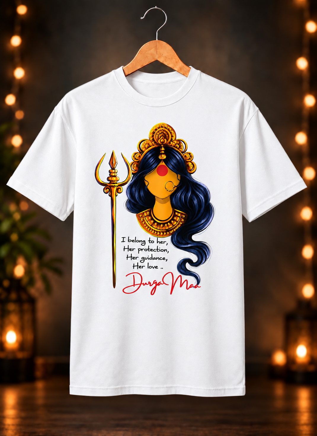 नवरात्रे Exclusive Art - Jai Maa Durga - Divine Protection - Unisex Classic Fit - 100% Bio-washed Premium Cotton T-Shirt