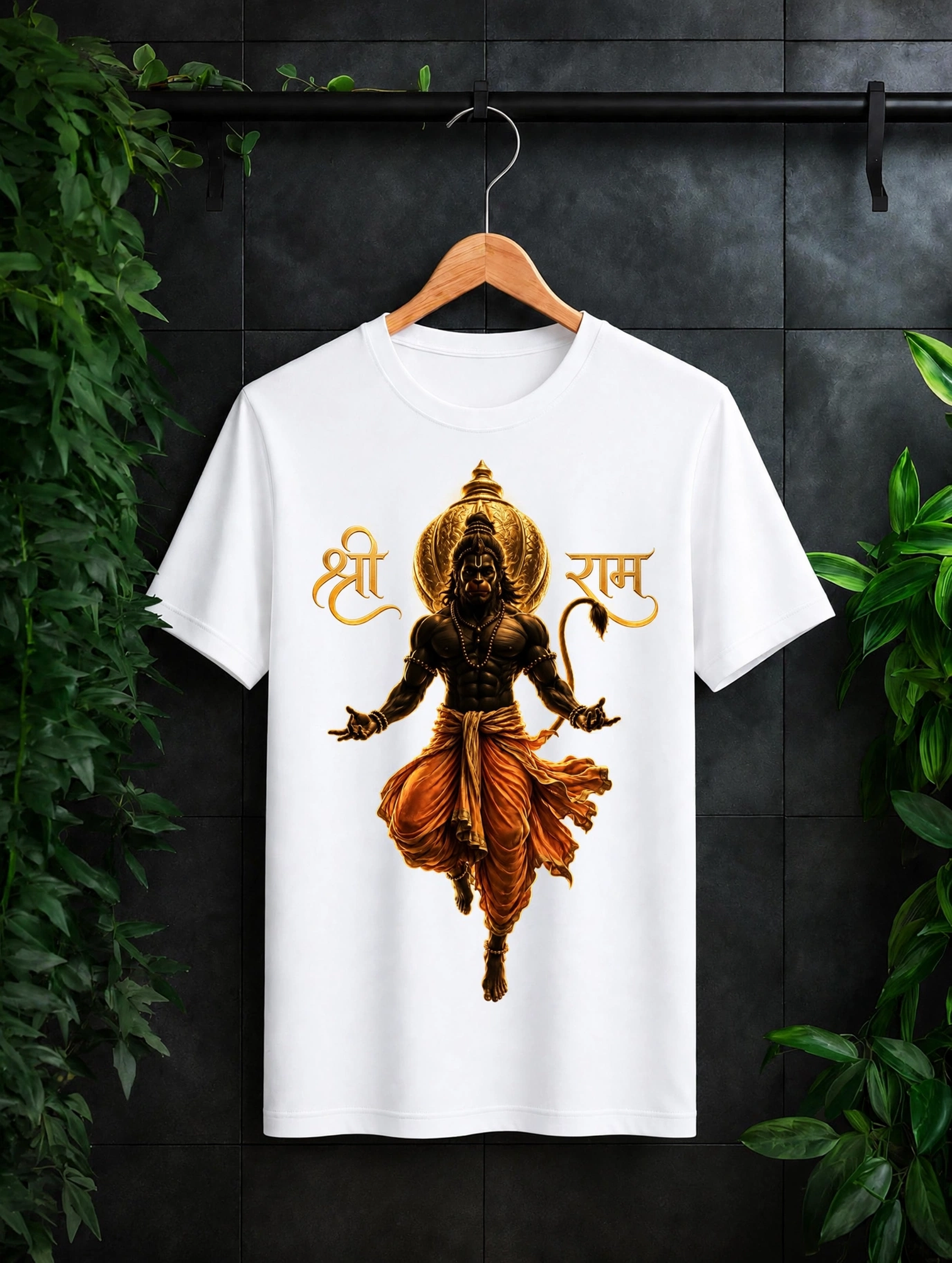 Shri Ram Hanuman - Eternal Devotion, Divine Strength - Unisex Classic Fit Graphic Tee - 100% Bio-Washed Premium Cotton T-Shirt