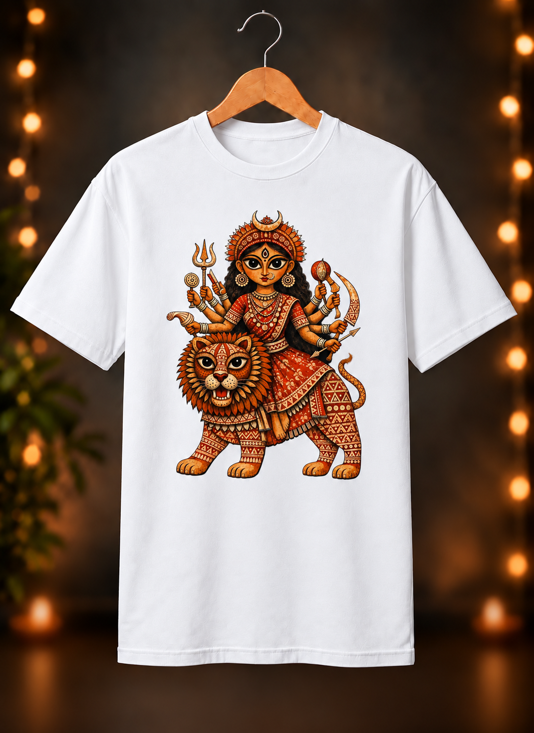 नवरात्रे Exclusive Art - Jai Maa Durga - Divine Shakti - Unisex Classic Fit - 100% Bio-washed Premium Cotton T-Shirt