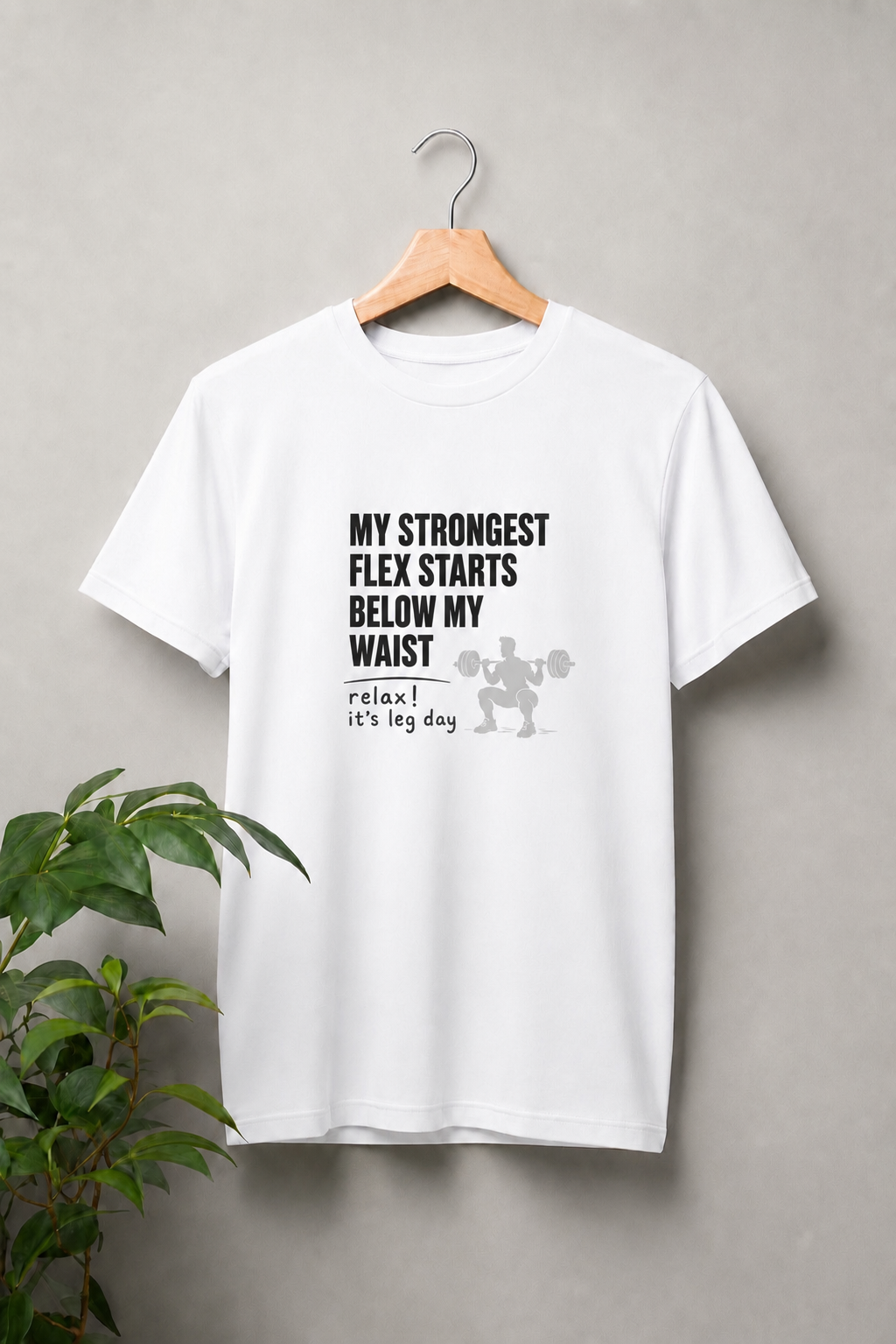 My Strongest Flex Starts Below My Waist — Leg Day Gym - Unisex Classic Fit Graphic Tee - 100% Premium Bio Washed Cotton T-Shirt