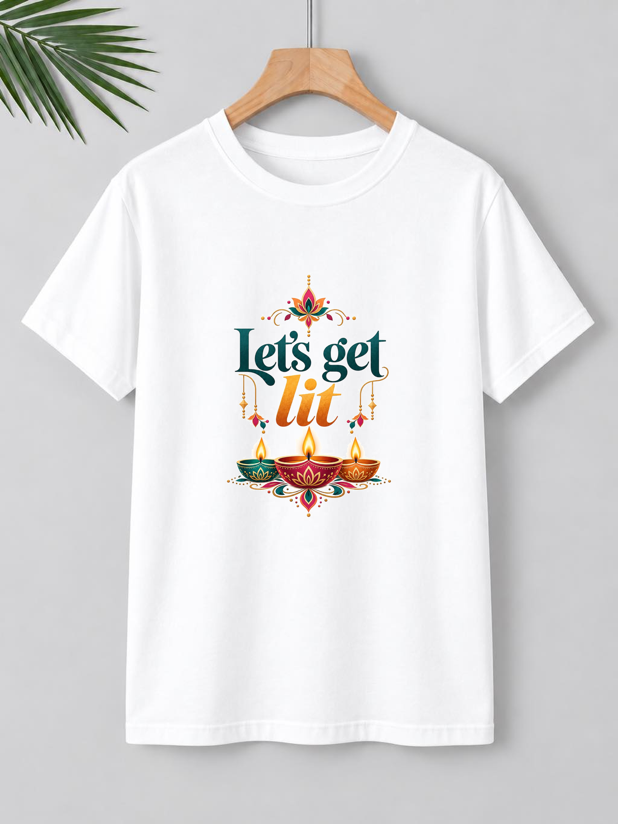 Let’s Get Lit – Diwali Lights & Festive Vibes | Unisex Classic Fit | 100% Bio-Washed Premium Cotton T-Shirt