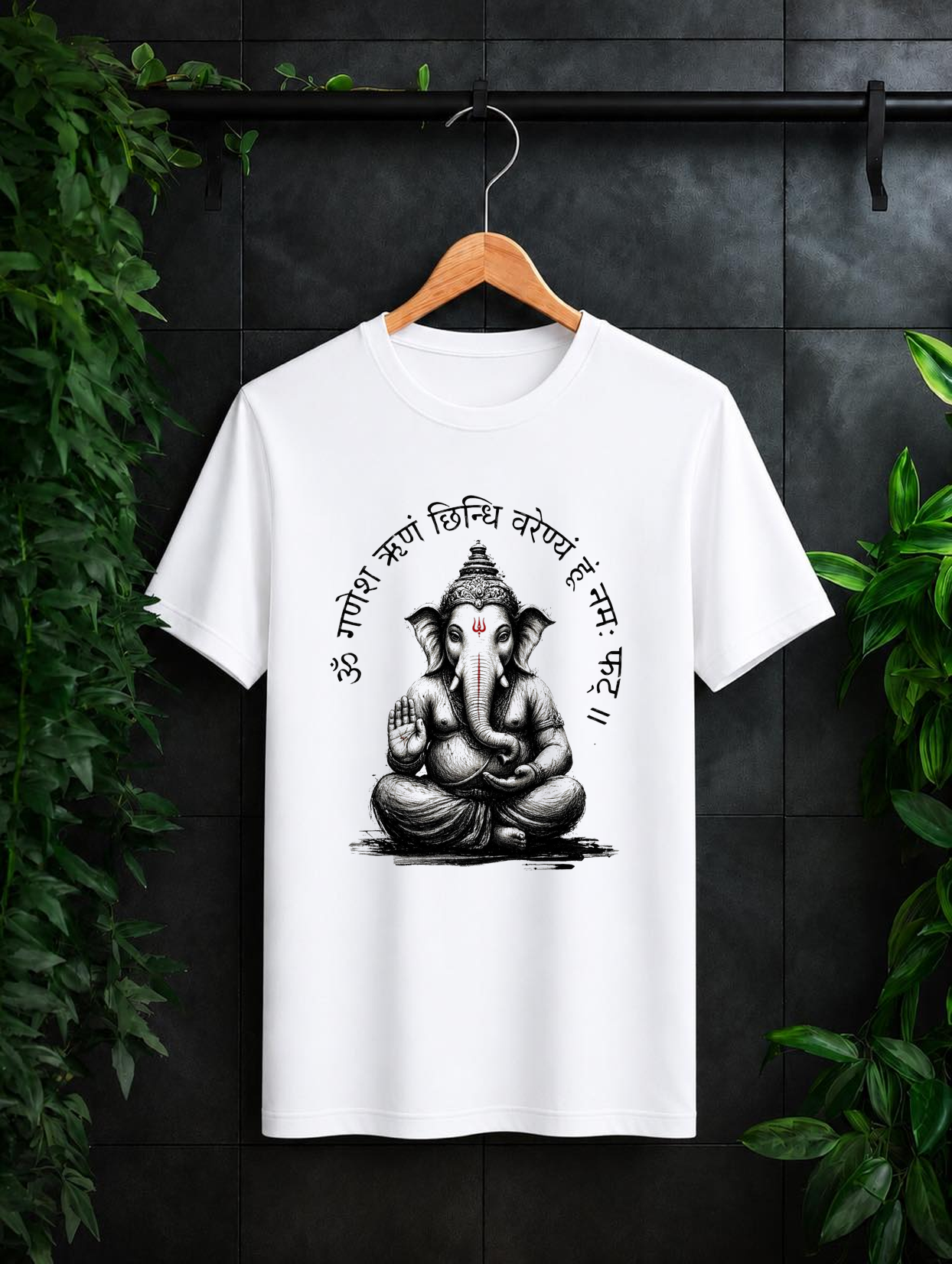 Sacred Ganesha Sketch – शक्ति, शांति और शुभता | Unisex Classic Fit Graphic Tee - 100% Bio-Washed Premium Cotton T-Shirt