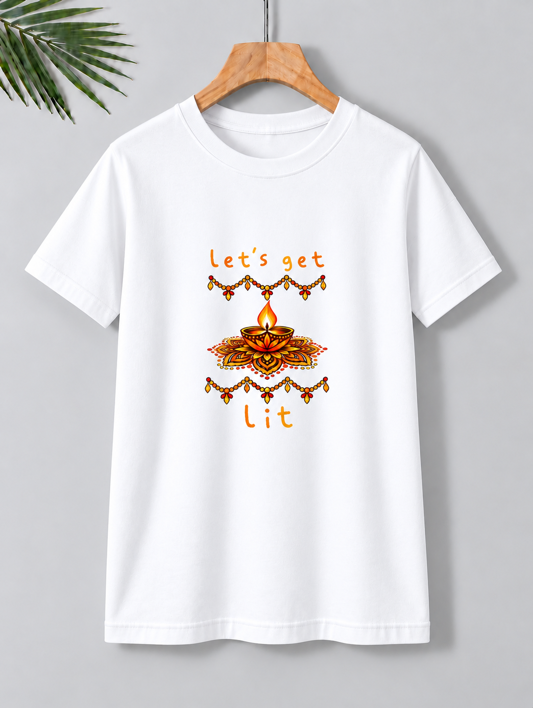 Let’s Get Lit – Diwali Festive Graphic Tee | Unisex Classic Fit | 100% Bio-Washed Premium Cotton T-Shirt