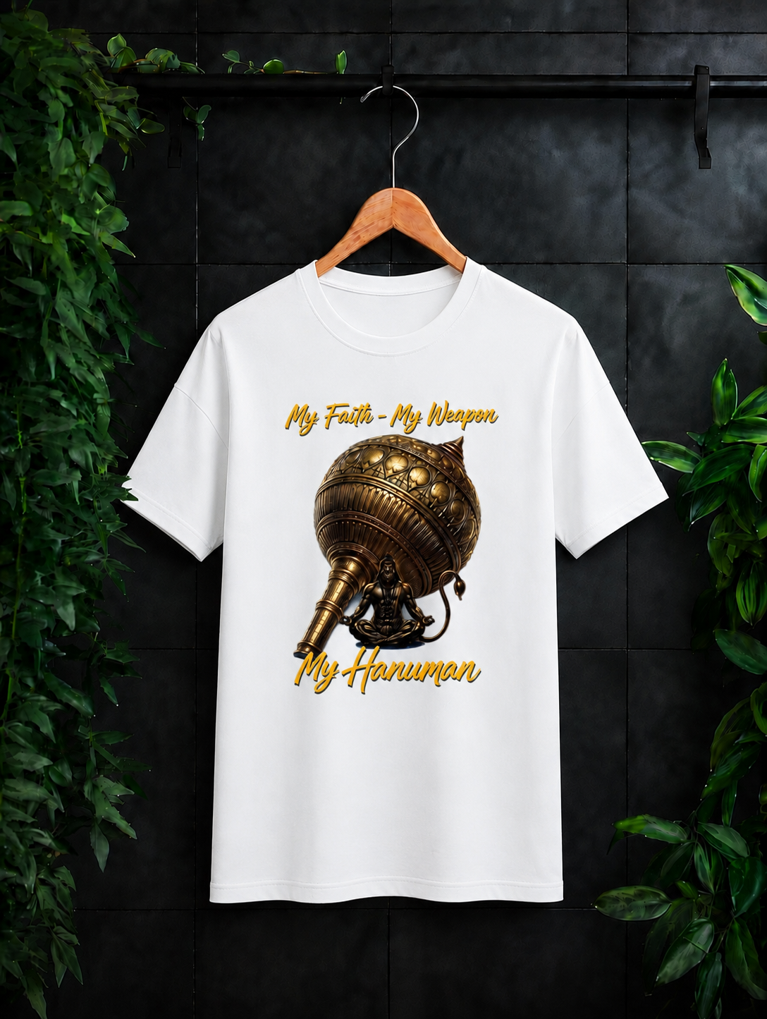 My Faith - My Weapon, My Hanuman - Strength of Devotion | Unisex Classic Fit Graphic Tee - 100% Bio-Washed Premium Cotton T-Shirt