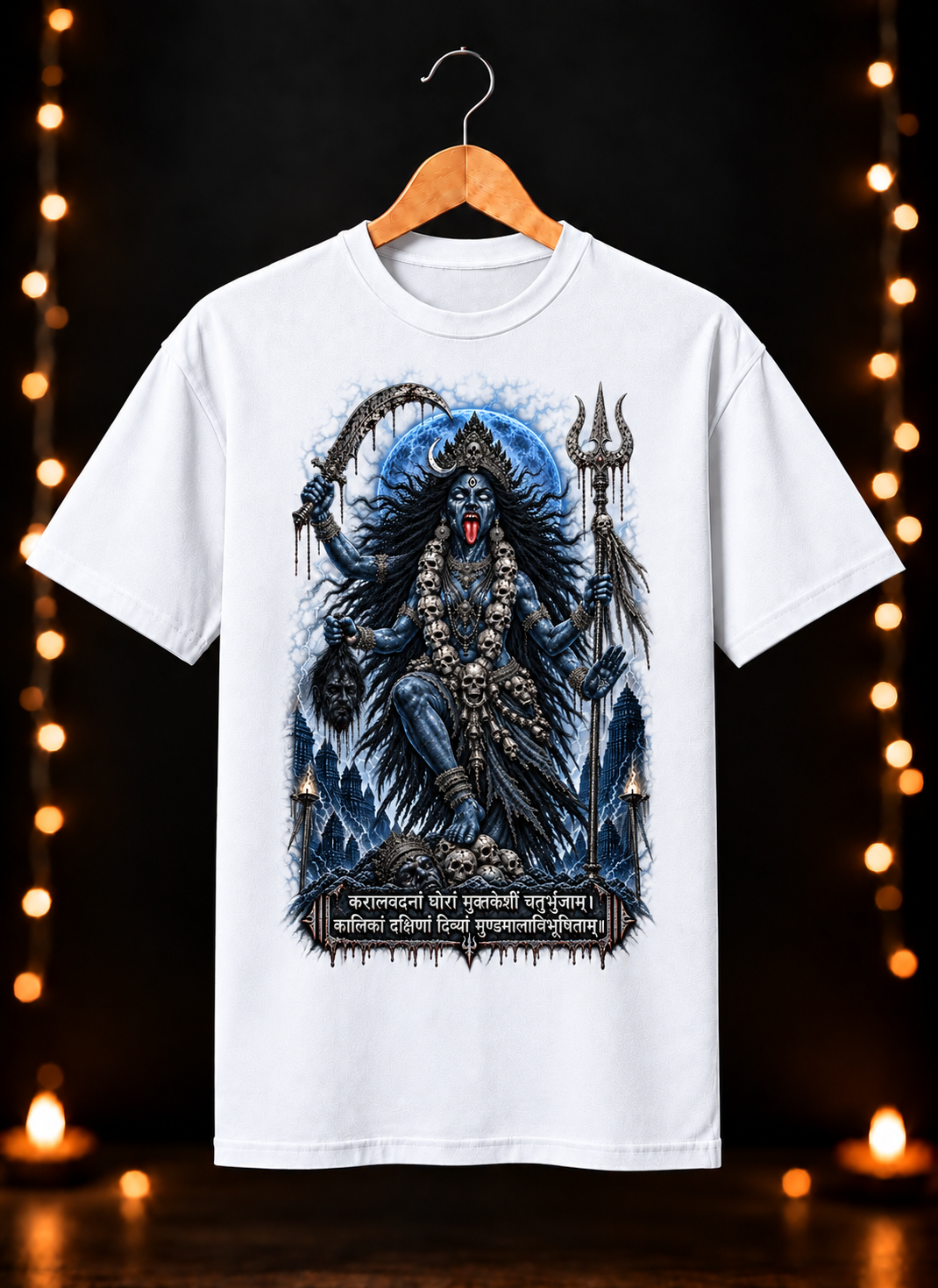नवरात्रे Exclusive Art - Jai Maa Kali - Fierce Divine Kali - Unisex Classic Fit - 100% Bio-Washed Premium Cotton T-Shirt