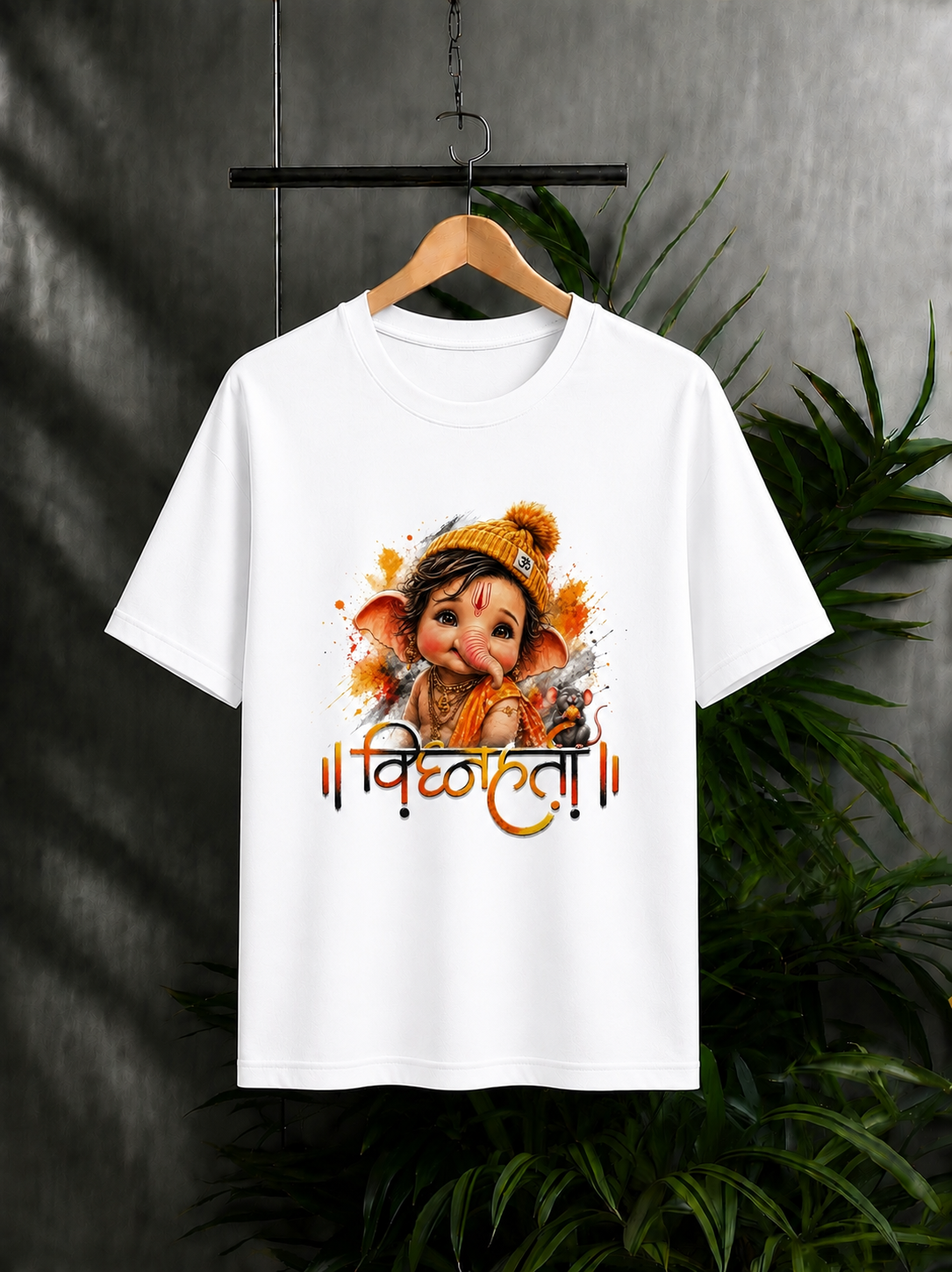 विघ्नहर्ता | Little Bappa – Divine Joy & Blessings – Unisex Classic Fit Graphic Tee - 100% Bio-Washed Premium Cotton T-Shirt