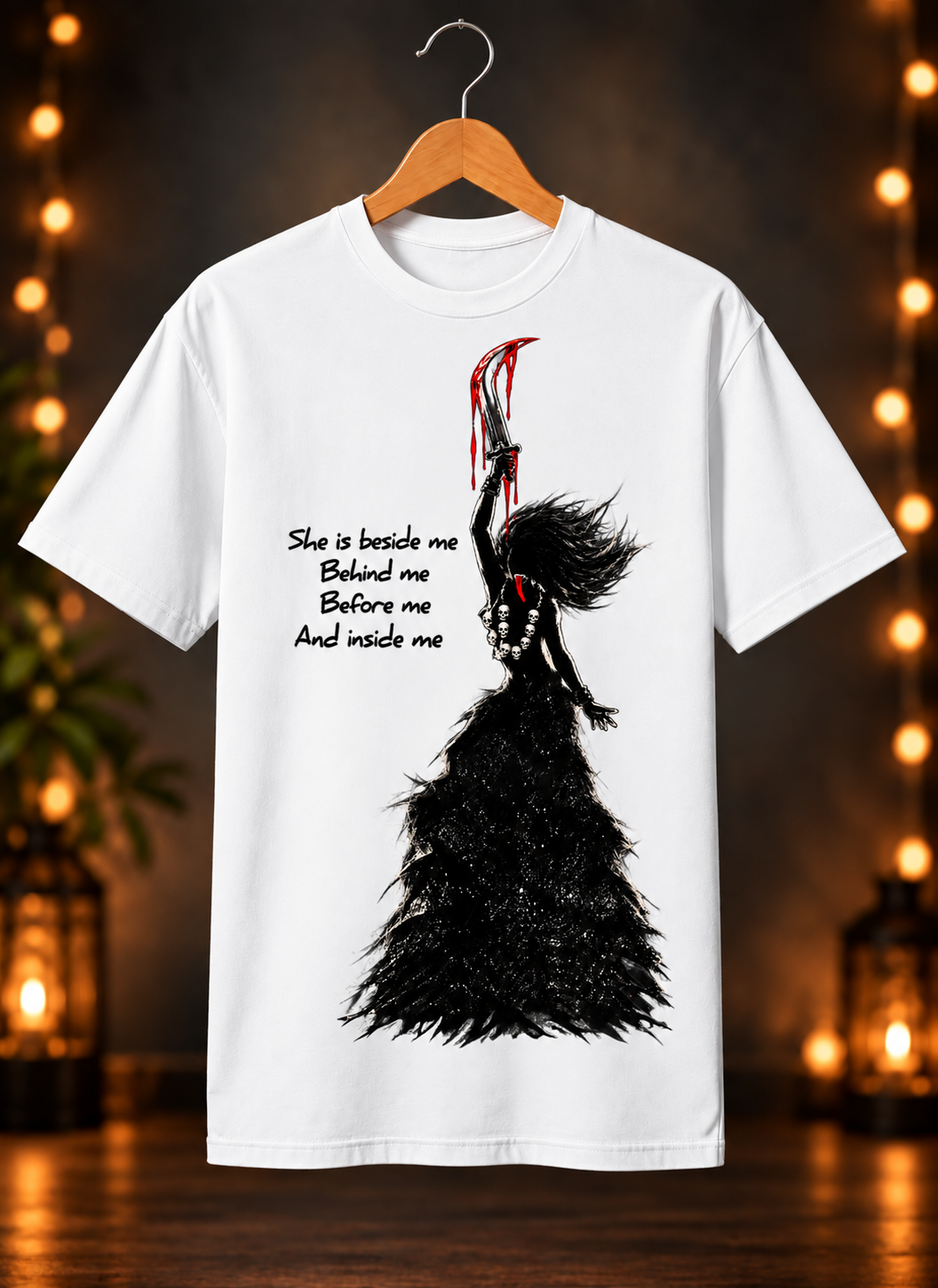 नवरात्रे Exclusive Art - Jai Maa Kali - Fierce Protector - Unisex Classic Fit - 100% Bio-Washed Premium Cotton T-Shirt