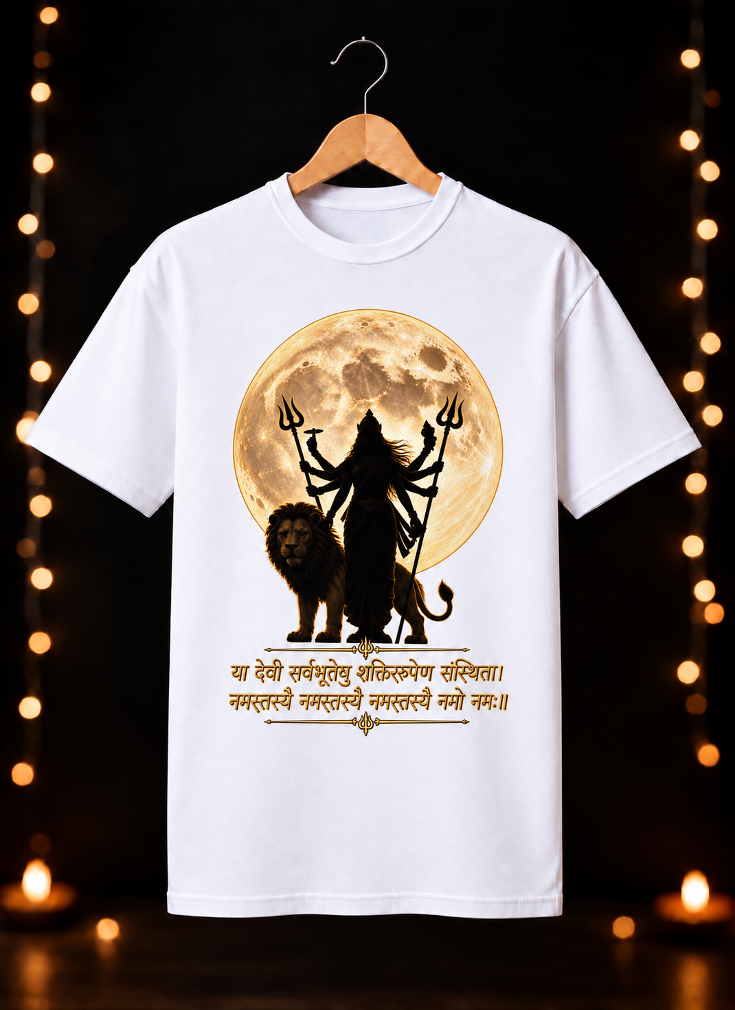 नवरात्रे Exclusive Maa Durga Moon Art – Jai Maa Durga | Divine Shakti – Unisex Classic Fit - 100% Bio-Washed Premium Cotton T-shirt