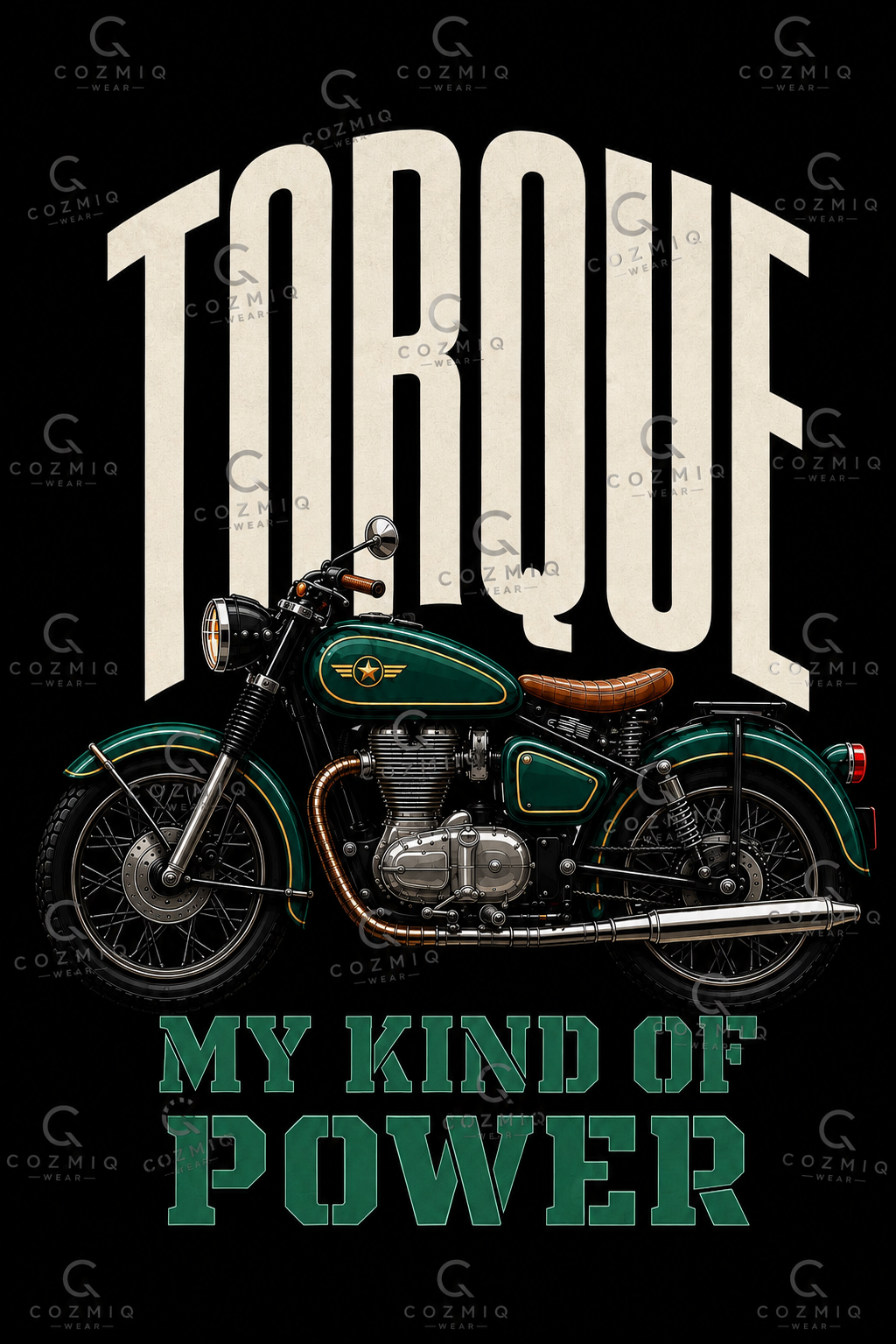 TORQUE - My Kind of Power - Ride With Attitude For Bike Lovers - Unisex Oversize Fit Graphic Tee - 100% Bio-Washed Premium Cotton T-Shirt
