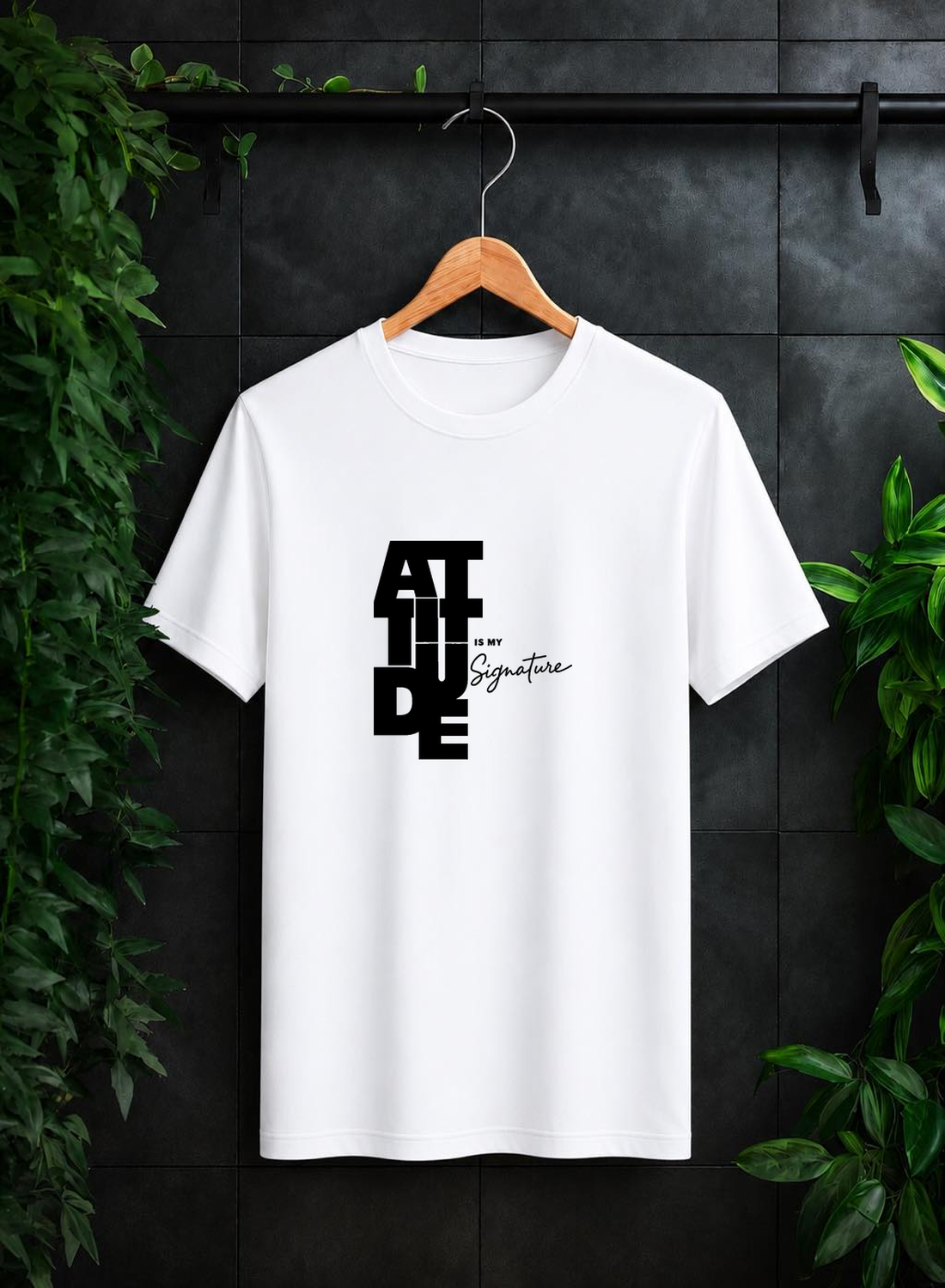 Attitude is my Signature - Unisex Classic Fit Graphic Tee 100% Bio-Washed Premium Cotton