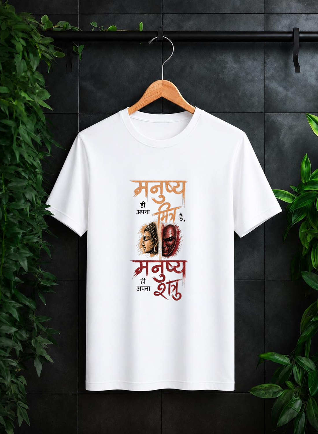 Man Is His Own Friend & Enemy – Choose Your Mindset - Unisex Classic Fit Graphic Tee - 100% Bio Washed Premium Cotton T-Shirt