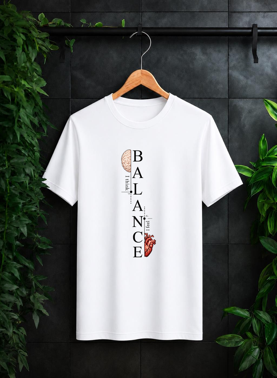 Balance – Think & Feel: Balance Your Mind, Follow Your Heart — Unisex Classic Fit Graphic Tee - 100% Bio-Washed Premium Cotton T-Shirt