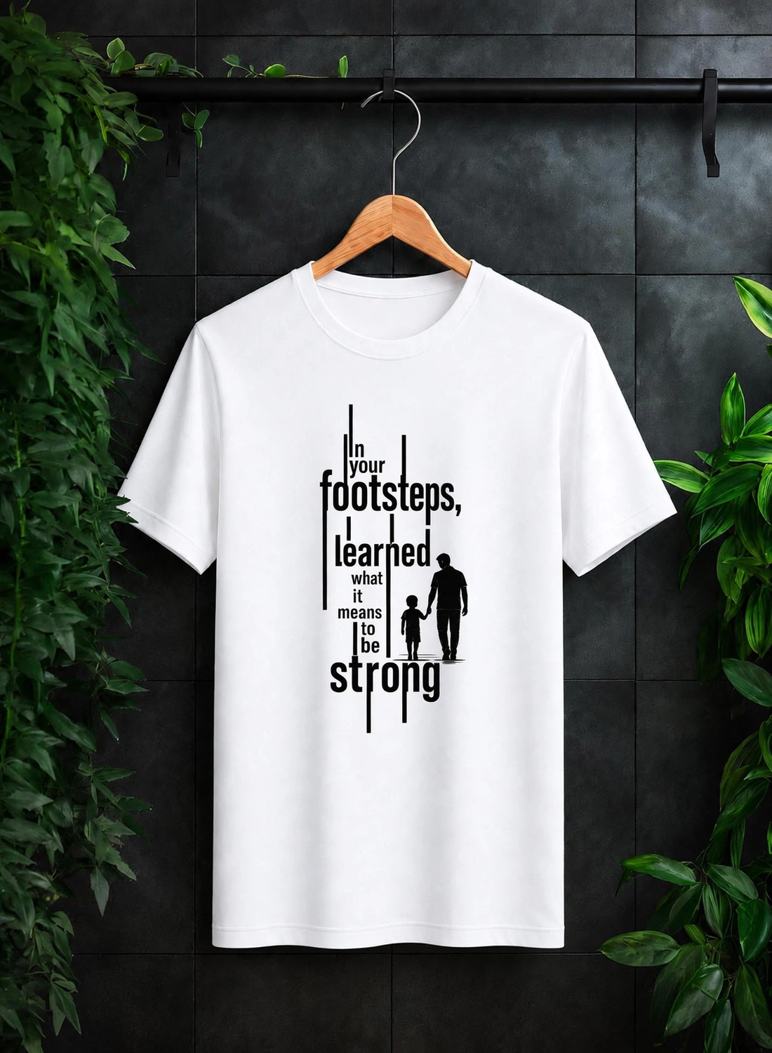In Your Footsteps, I Learned What It Means to Be Strong — A Father’s Legacy, A Son’s Strength — Unisex Classic Fit Graphic Tee - 100% Bio-Washed Premium Cotton T-Shirt