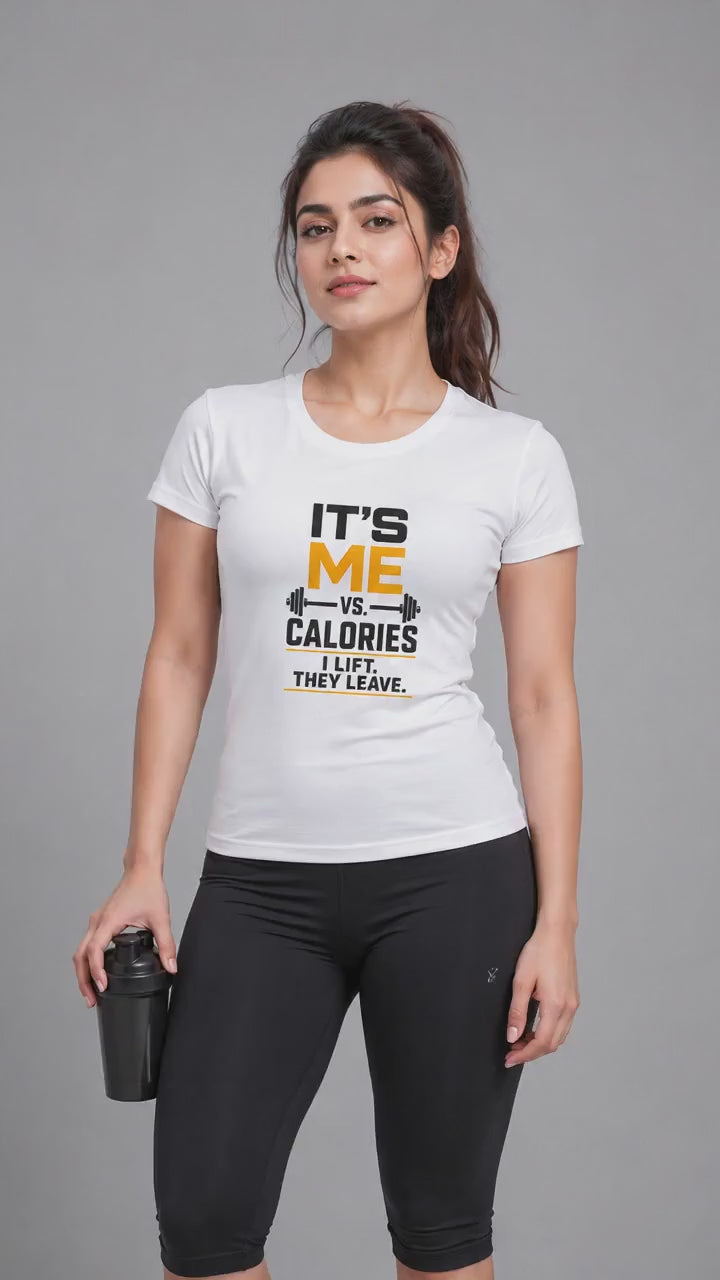 It’s Me vs. Calories – I Lift, They Leave Fitness - Unisex Classic Fit Graphic Tee - 100% Bio Washed Premium Cotton T-Shirt