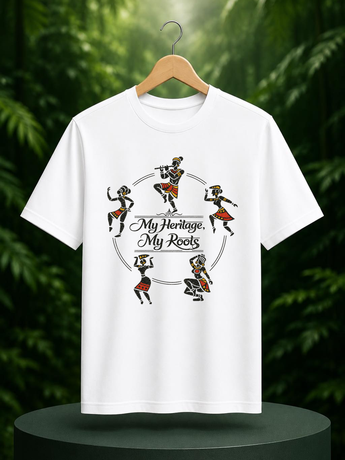 My Heritage, My Roots — Indian Folk Art & Cultural Heritage - Unisex Classic Fit Graphic Tee - 100% Bio Washed Premium Cotton T-Shirt